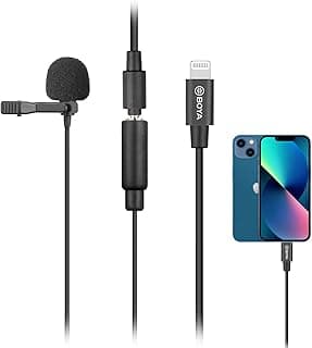 Lavalier Lightning Microphone for iOS iPhone 11 Vlog, 20 ft/6m by-M2 Lapel Universal Mic with Lightning Plug Adapter for iPhone 11 10 X 8 7 MAC YouTube Video Facebook Live