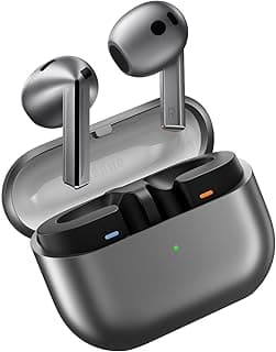 سماعة سامسونج Galaxy Buds3، فضي، سماعات بلوتوث لاسلكية مع خاصية إلغاء الضوضاء النشط، صوت عالي الدقة، صوت محيطي 360 درجة، ضمان محلي سنة