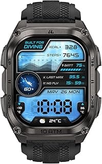 ساعة ذكية TANK M4 للرجال، شاشة 1.96 بوصة AMOLED، هيكل معدني أسود، ذاكرة 32GB، GPS، بطارية 500mAh، تتبع لياقة بدنية، اتصال بلوتوث