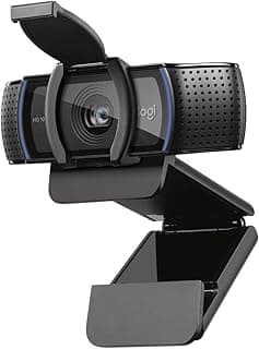 كاميرا ويب C920S HD Pro من لوجيتك، اتصال فيديو FHD 1080p/30fps، صوت ستيريو واضح، تصحيح اضاءة HD، حاجز خصوصية، تعمل مع سكايب وزووم وفيس تايم وهانج اوتس، كمبيوتر/ماك/لاب توب/ تابلت/Xbox - اسود