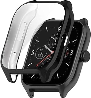 جراب Dl3 Mobilak متوافق مع Amazfit GTS 4 (ليس لـ GTS4 Mini) ساعة TPU ناعمة ضد الصدمات، غطاء حماية نحيف - أسود