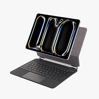 جراب ماجيك كيبورد لايباد Pro مقاس 13 بوصة، مسافة تشغيل 10 متر، منفذ شحن Type-C، حامل قلم - أسود
