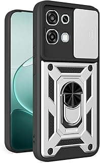 oppo a6 pro Case CamShield Shockproof Anti-Scratch Full Protection Attractive Design with Camera Cover and Metal Ring Multi-Function for Oppo A6 Pro (oppo a 6 pro cover) (silver)
