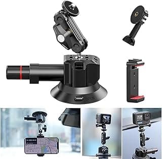 Ulanzi SC-01 Strong Suction Cup Mount for Action Camera, Mobile, Small Camera | Compatible with Gopro Osmo Action Mobile Phone | 1KG Max Load | 7.6cm Base Mount | Material Metal Rubber | 1-Yr Warranty