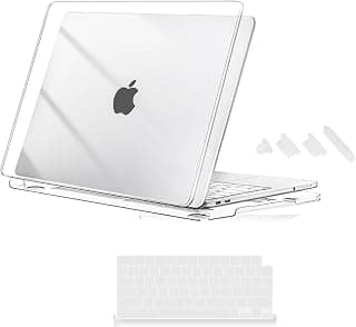 TechTrendz Case for MacBook, Plastic Hard Shell Case Cover Compatible with MacBook Pro 13 Inch (2022-2016) M2/M1 A2338 A2251 A1989 A2159 - (Transparent, with Key Guard)