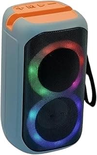 soda Portable Wireless Bluetooth Speaker with Built-in RGB Light- Pure Sound, Powerful 7W Bass, 1200mAh Battery (up to 3 Hours Playtime), Support USB, Flash & Memory Card, Daily Model (Grey)