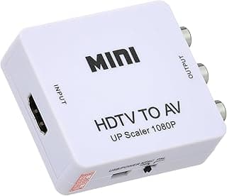 محول فيديو ميني عالي الدقة HD HDMI إلى AV / CVBS L/R - 1080 بيكسل HDMI2AV، أبيض