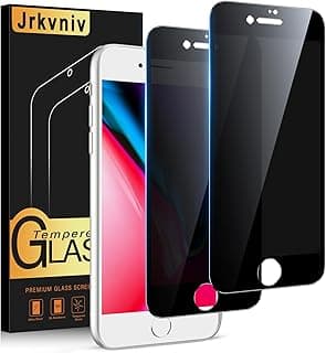 Privacy Screen Protector for iPhone 8 Plus/iPhone 7 Plus Tempered Glass Anti Spy 9H Hardness Protective Film Anti-Scratch Bubble-Free Resistant Anti-Fingerprint Anti-Spy Screen Protection, 2