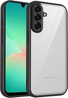 Case for Samsung Galaxy A55 5G - Shockproof Cover with Transparent PC Back and Silicone Edges, Case - Black