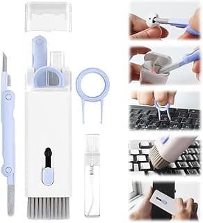 طقم تنظيف اللابتوب والكيبورد بفرشاة، طقم تنظيف إلكترونيات 7 في 1 لسماعات Airpod Pro والموبايل والكمبيوتر، طقم تنظيف متعدد الوظائف للكيبورد واللابتوب وماك بوك - أزرق