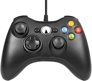 يد تحكم Diswoe لجهاز Xbox 360، يد تحكم سلكية للكمبيوتر و Xbox 360/Xbox 360 Slim/ويندوز 7/8/10/XP، جويستيك ألعاب مع كابل USB