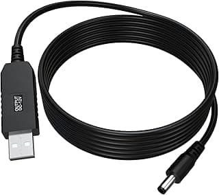 DC 5V to DC 12V USB Voltage Step Up Converter Cable, Power Supply Adapter Cable with DC Jack 5.5 x 2.1mm,Tip Negative(-) Design, for Fan, Led Light, Wireless Router, Speakers and More Devices