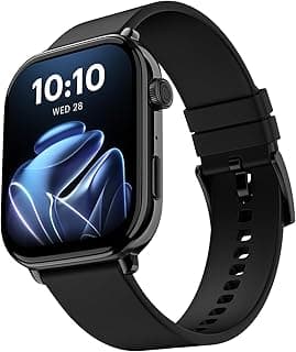 Pulse 4 Max Smart Watch with AI Create (India'a 1st Ever with Unlimited Watch Faces), AI Search, 1.96" AMOLED Display, Functional Crown, Premium Metallic Finish, Health Suite (Jet Black)