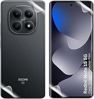 شاشة حماية امامية وخلفية قابلة للطي من بيشياكا متوافقة مع شاومي ريدمي نوت 15 - تغطية كاملة، مقاومة للغبار، خالية من الفقاعات، سهلة التركيب، شفافة HD - ليست زجاج