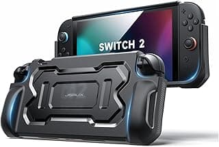 Protective Case Designed for Nintendo Switch 2 2025, TPU Grip Portable Cover Compatible for Switch 2 Case and JoyCon Controller, Accessories with Shock-Absorption and Anti-Scratch Design-Black