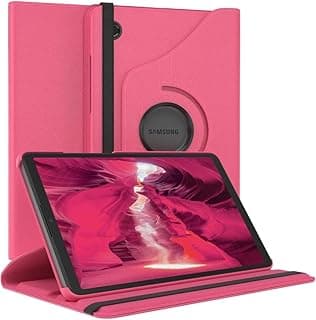 جراب لسامسونج Galaxy Tab A9 8.7 (2023) SM-X110، جراب دوران 360 درجة، جلد PU (وردي)