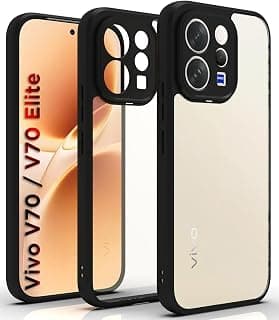 جراب حماية مقاوم للصدمات بظهر صلب PC وإطار TPU ناعم، نحيف ومقاوم للاصفرار متوافق مع Vivo V70 (شفاف)