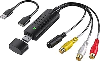 جهاز بطاقة التقاط الفيديو من ديج ات، محول USB 2.0 لالتقاط الصوت في اتش اس في سي ار من التلفزيون إلى دي في دي للكمبيوتر بنظام ويندوز، من ديجيتناو، أسود