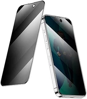 جراب حماية شاشة لهاتف ابل iPhone 13 Pro Max - زجاج مقسى 3D للخصوصية، مضاد للخدش، حواف دائرية، سهل التركيب، لون أسود