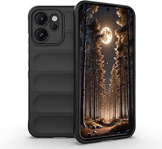 جراب سيليكون TPU مقاوم للصدمات مع بطانة داخلية وحماية للكاميرا لهاتف اوبو Reno 14F 5G 4G / Reno 14 FS 5G (أسود)