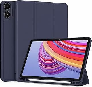 Infinix Xpad 20 11 inch 2025 Tablet Cover Case with Pencil Holder, Soft TPU Back Trifold Stand Protective Smart Cover Flip, Auto Wake&Sleep (Blue)