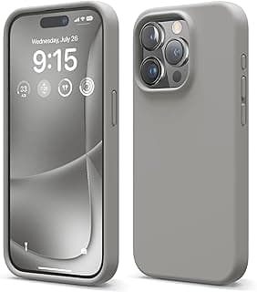 Compatible with iPhone 16 Pro Case 6.3", Slim Liquid Silicone 3 Layers Soft Gel Rubber Shockproof Protective Case with Anti-Scratch Microfiber Lining-Gray