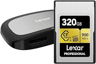بطاقة ميموري سي اف اكسبرس، 320 جيجا بايت، من النوع ايه، من الفئة الذهبية، ريدير USB A/SD 3.2 الجيل الثاني بسعة حتى 900 ميجابايت/ثانية، يدعم فيديوهات بجودة 8K، تصنيف VPG 400 (LCAGOLD320G-RNRNG)