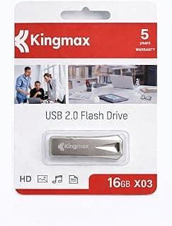 كينج ماكس ذاكرة فلاش USB 2.0 سعة 16GB X03، ذاكرة محمولة لنقل البيانات بسرعة عالية، تصميم صغير ومتين، مثالي للوثائق والموسيقى والصور والفيديوهات، ضمان 5 سنوات