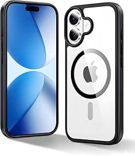 جراب Jumo Magic-Mask لهاتف ايفون 17 متوافق مع MagSafe، إطار TPU أسود شفاف، حماية بمعايير عسكرية، غطاء خلفي مقاوم للخدش (ايفون 17)