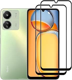 [عبوة 2 قطعة] اسكرينة حماية لـ Redmi 13C / Poco C65 زجاج مقوى، تغطية كاملة HD مضادة للخدش بدون فقاعات لهواتف C53/C51/Realme Note 50/سامسونج A05/A05S