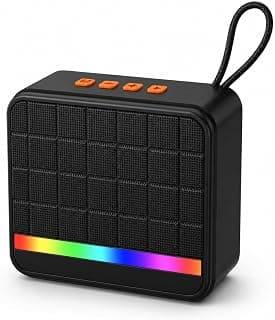 Portable Bluetooth Speaker RGB Colorful LED Light HiFi Stereo Sound and Powerful Bass - Rechargeable Wireless Speaker with Bluetooth Support (Multiple Colors)