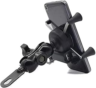 حامل موبايل للعجل، هيكل معدني يناسب جميع الموبايلات (حامل معدني مع شاحن USB) (قطعة واحدة) - (كود حامل الشاحن: 1263) - KaberTrade