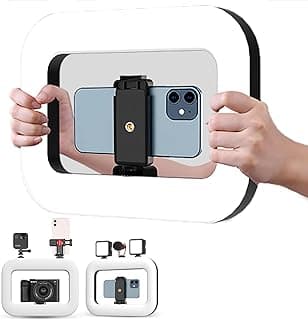 رينج لايت سيلفي، طقم اضاءة سيلفي محمول، رينج لايت محمول يعمل بـ USB، مثبت فيديو LED للموبايل للكاميرا، الهاتف الذكي، يوتيوب، تيك توك، مكياج (YM200)