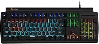 MEETION Red Switch RGB Mechanical Gaming Keyboard Customizable Macro Recording 22 Backlit Modes RGB Backlit Gaming Keyboard MK600RD (Black)