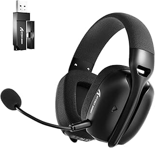 L80PRO Wireless Gaming Headset, Adjustable Dual Mics, Lightweight Headset with 20ms Low Latency, 40mm Drivers,3 Modes (2.4G/Bluetooth/Wired) for PC/PS/XBOX (Black)