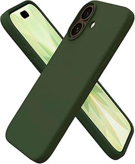 Case for iPhone 17 Premium Liquid Silicone Case, Full Protection, Soft Gel Rubber, Anti-Scratch Microfiber Lining, Shockproof Case (Oil Green)