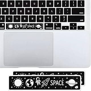 عدد 2 ملصق كيبورد للابتوب (مسطرة المسافة) 9 سم - ملصقات كيبورد تزيينية متوافقة مع ابل MacBook 13 بوصة، سهلة التركيب والإزالة، تصميمات اقتباسات، إكسسوارات كيبورد (أسود وأبيض)