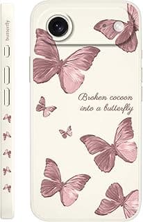 Fekra Red Butterfly Soft TPU Case For iPhone 17 Air Shockproof Silicone Cover (Butterfly White, iPhone 17 Air)