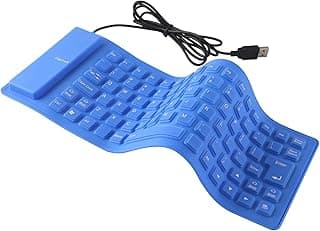 Flexible Silicone Keyboard Foldable USB Wired Keypad for Laptop and Desktop PC Lightweight Portable Roll Up Computer Keyboard Design in Purple