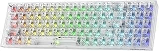كيبورد جيمنج لاسلكي K628 PRO SE RGB - ميكانيكي مدمج 75%، 78 مفتاح، قابل للتبديل السريع، شفاف بالكامل، 3 أوضاع مع مفاتيح أسهم ولوحة أرقام، سويتشات مخصصة - أبيض