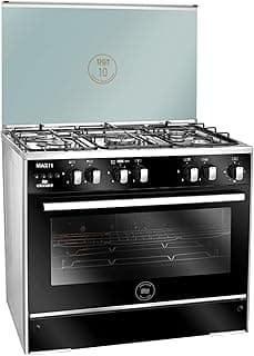 MAX11 80 - Gas 5 Burners Cooker, 60 x 80 Stainless Steel - Fan - Half Safty
