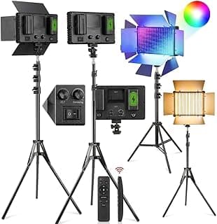 Professional 800 RGB LED Panel Light for Photo and Video Studio - Dimmable, Bi-Color (3200K-5600K), High CRI