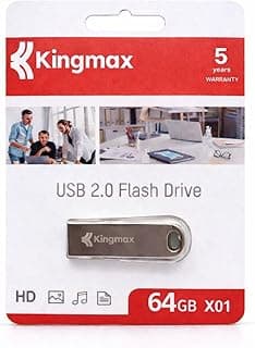 كينج ماكس ذاكرة فلاش USB 2.0 سعة 64GB X01، ذاكرة محمولة لنقل البيانات بسرعة عالية، تصميم صغير ومتين، مثالي للوثائق والموسيقى والصور والفيديوهات، ضمان 5 سنوات
