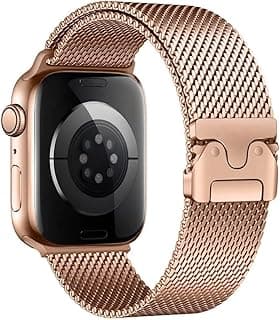 Milanese Loop Band for Apple Watch Ultra 3 Series 11 10 46mm 49mm 45mm 44mm SE 3/2/1 9 8 7 6 5 4 Women Men Women Umbrella Clasp Stainless Steel Metal Mesh Rose Gold