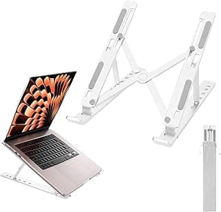 Portable Laptop Stand, Adjustable Laptop Stand for Desk, Aluminum Alloy, Ultra-Thin, Ergonomic Aluminum Computer Stand Holder with for MacBook