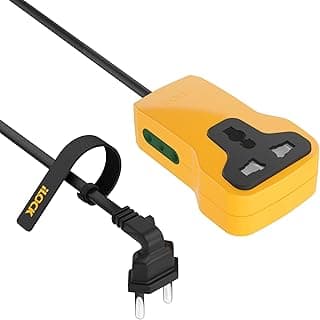 iLOCK Mini Power Strip – 3 - Outlet Extension | 2 Schuko + 1 Universal Socket (Yellow, 1.5M)