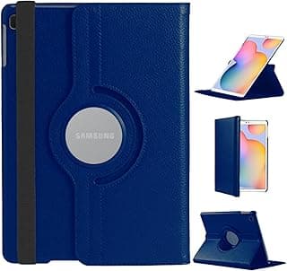 جراب DN Technology لجهاز سامسونج Galaxy Tab S6 Lite 10.4 بوصة إصدار 2024 2022 2020، غطاء ذكي قابل للطي يدور 360 درجة (أزرق)