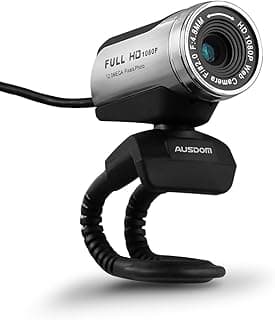 اوسدوم كاميرا ويب AW615 1920x1080P FHD 12MP USB 3.0 مع ميكروفون لمكالمات الفيديو عبر الانترنت والتسجيل، للكمبيوتر المكتبي واللابتوب سكايب نيوتورك