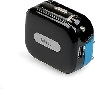 مقبس مزدوج - طقم شحن عالمي مع أربعة رؤوس توصيل قابلة للتكيف ومنفذي USB، مثالي لإمداد طاقة موثوق في السيارات أو المنازل أو المكاتب، لون عشوائي