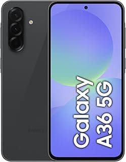 هاتف ذكي سامسونج جالكسي ايه 36 الجيل الخامس 5G، ذاكرة تخزين 256GB، ذاكرة RAM 8GB، اسود، 6 تحديثات لنظام التشغيل، شاشة كبيرة، معالج ثماني النواة، ضمان لمدة عام/اصدار محلي